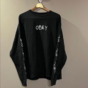 Obey Black Graphic Long Sleeve Tee